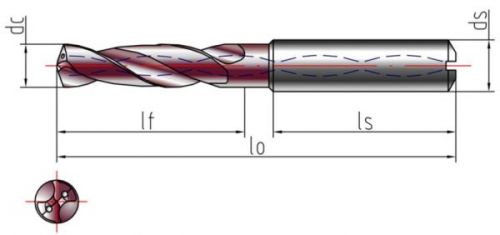 內(nèi)冷鉆頭，整體硬質(zhì)合金麻花鉆